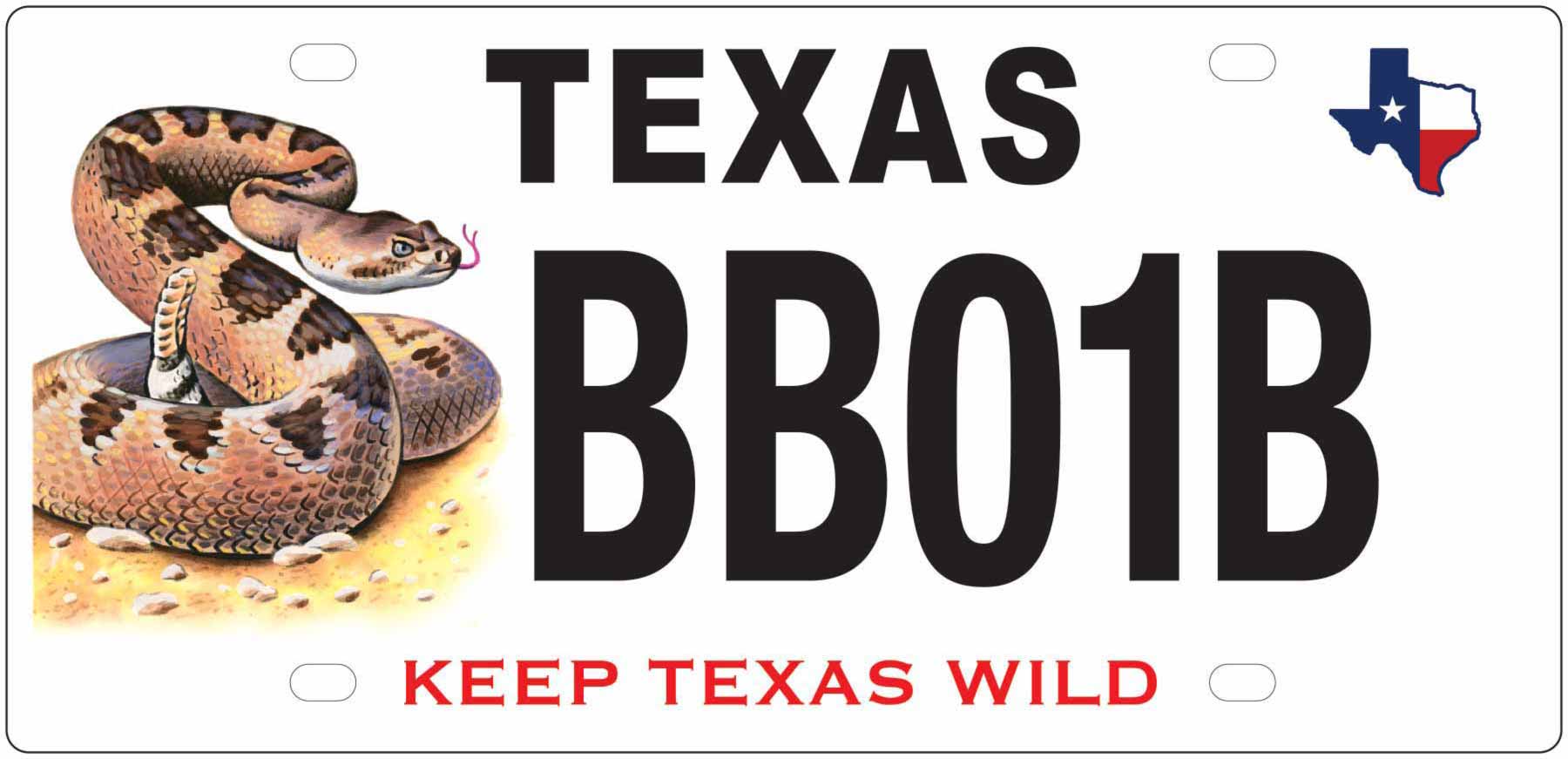 Texas Rattlesnake License Plate